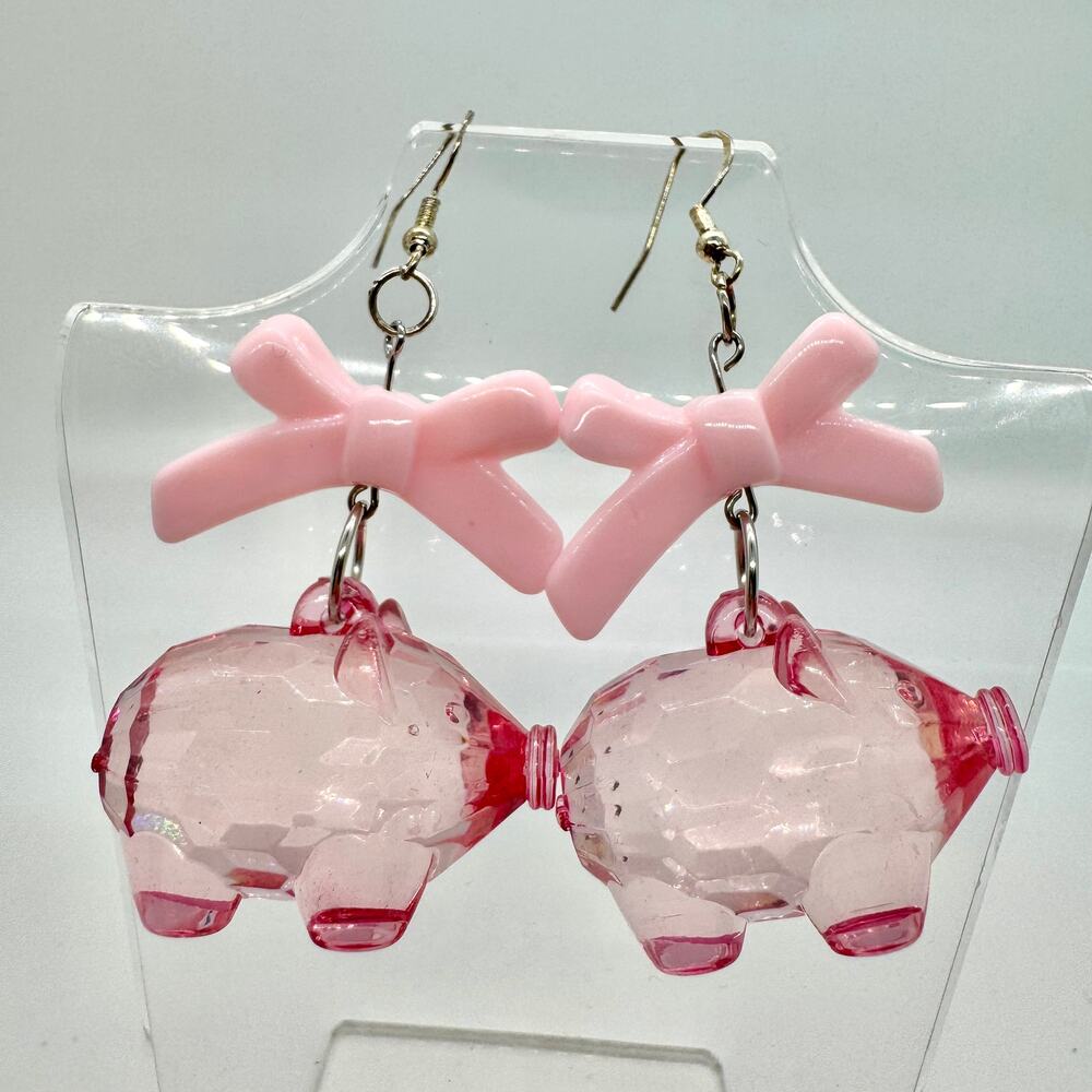 Pig Earrings - Farm Earrings - Animal Accessories - Teacher Earrings - Rainbow